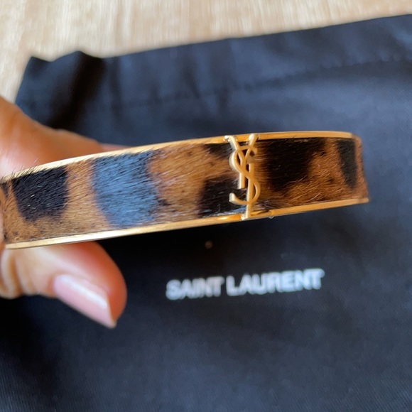 Saint Laurent Animal Bracelet Cheetah Cuff Size S - Picture 6 of 8